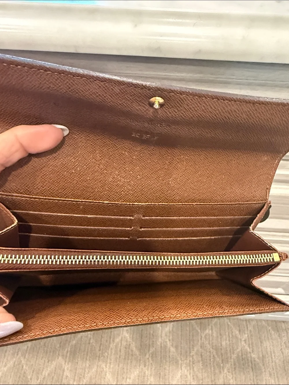 Louis Vuitton Monogram Canvas Continental Wallet in Brown with Gold Hardware
